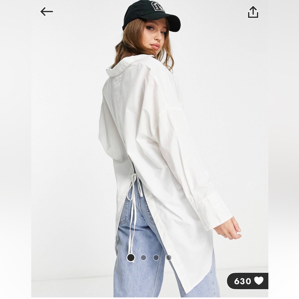 BNWT Vero Moda Awake Open Tie-Back Longline Shirt